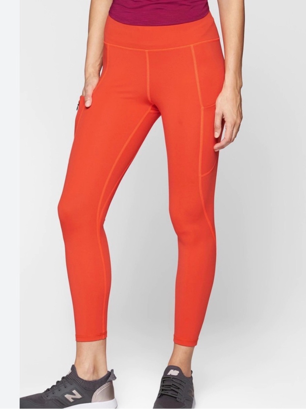 Athleta Up For Anything High-Rise Pocket Leggings in Red Orange, Women’s Small